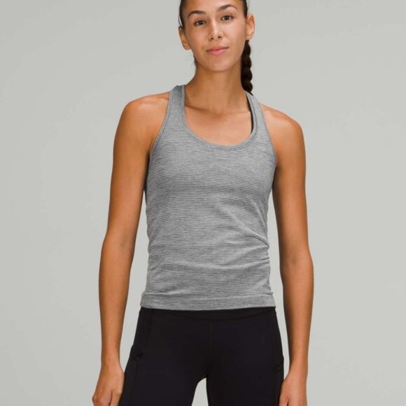 lululemon athletica Gray Fitted Sleeveless Tank Top with Scoop Neck - Picture 1 of 8